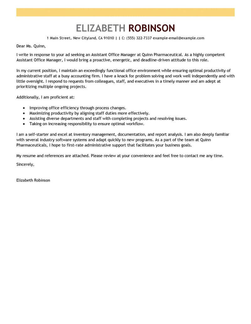 Free Admin Assistant Manager Cover Letter Examples ...