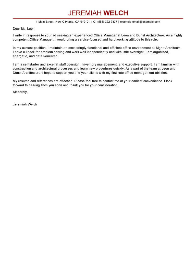 Free Office Manager Cover Letter Examples & Templates from ...