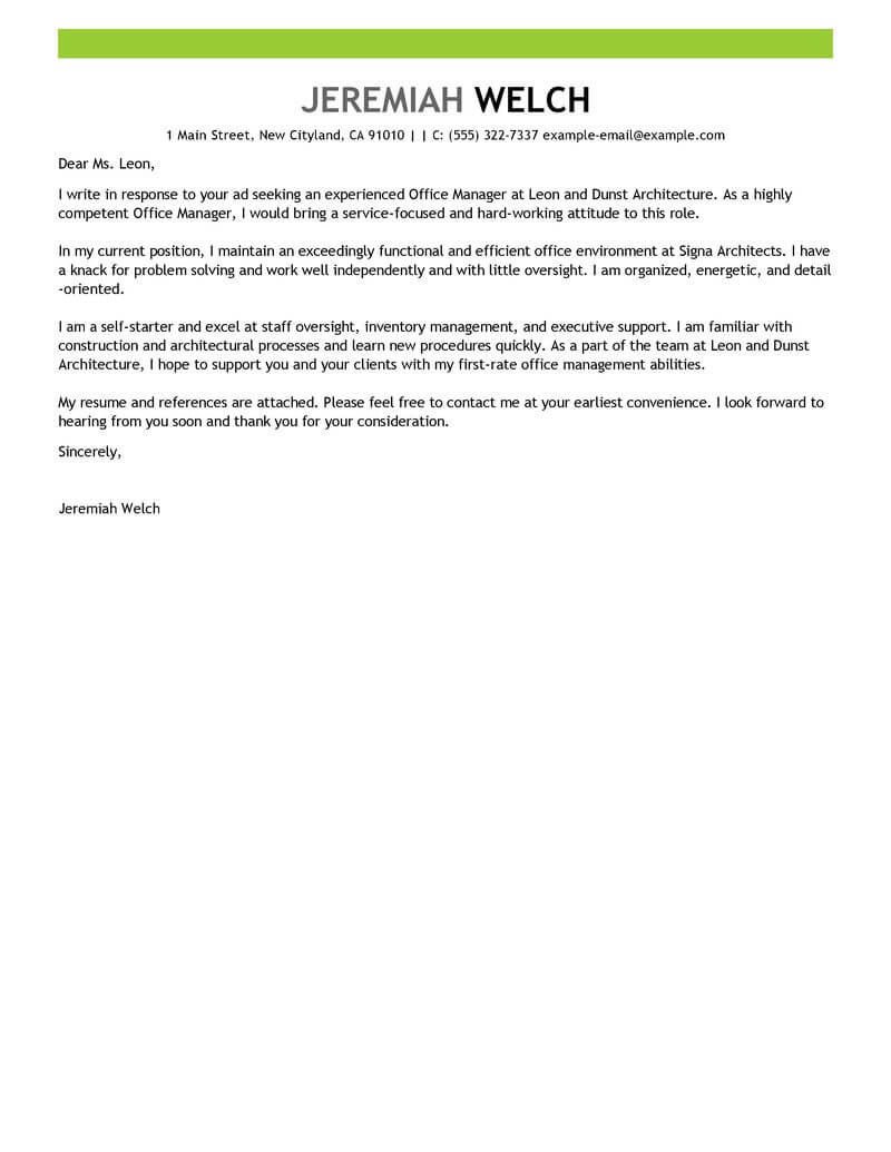 Free Office Manager Cover Letter Examples & Templates from ...