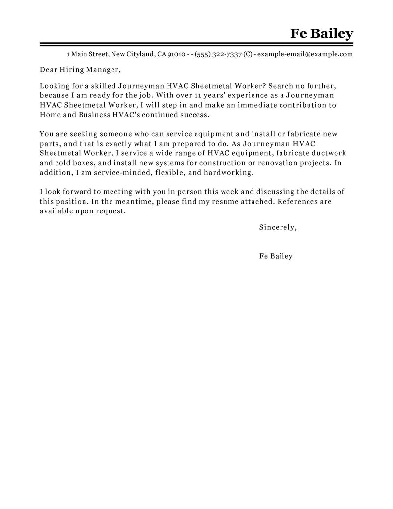 Cold cover letter email