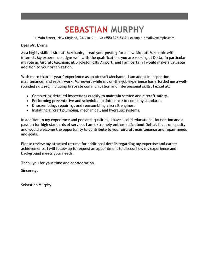 Academic Cover Letter Sample // Purdue Writing Lab
