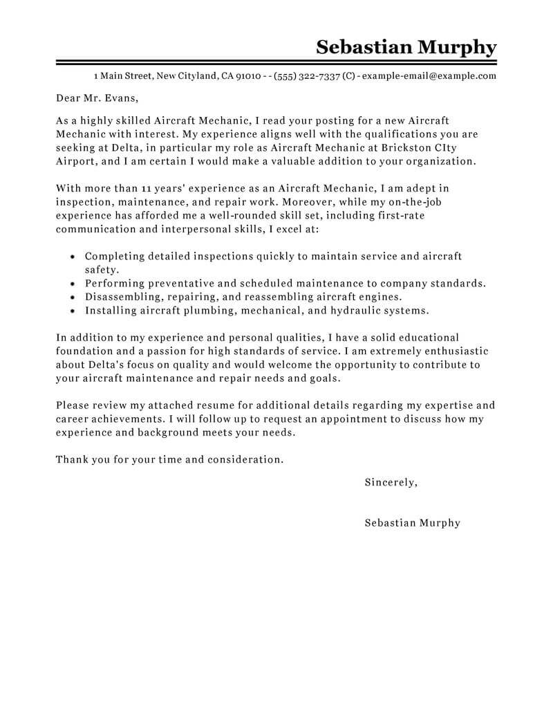 Amazing Installation & Repair Cover Letter Examples ...
