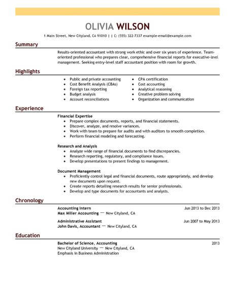 70 outstanding accounting  u0026 finance resume examples  u0026 templates from our writing service