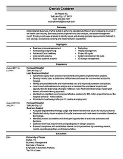 Best Business Analyst Resume Example From Professional ...