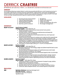 Best Business Analyst Resume Example From Professional Resume