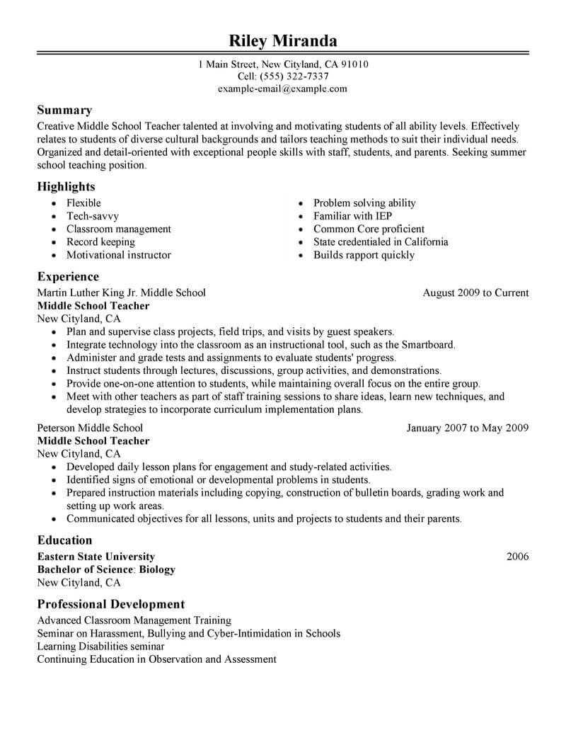 69 Amazing Education Resume Examples & Templates from Our Writing Service