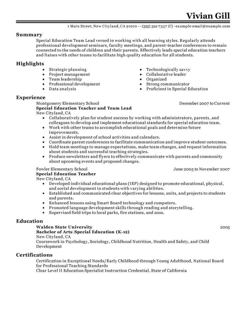 Best Team Lead Resume Example From Professional Resume Writing Service