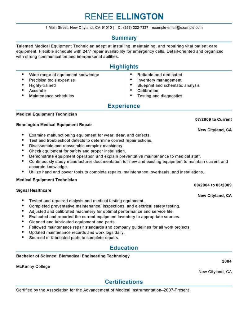 Medical resume writing service