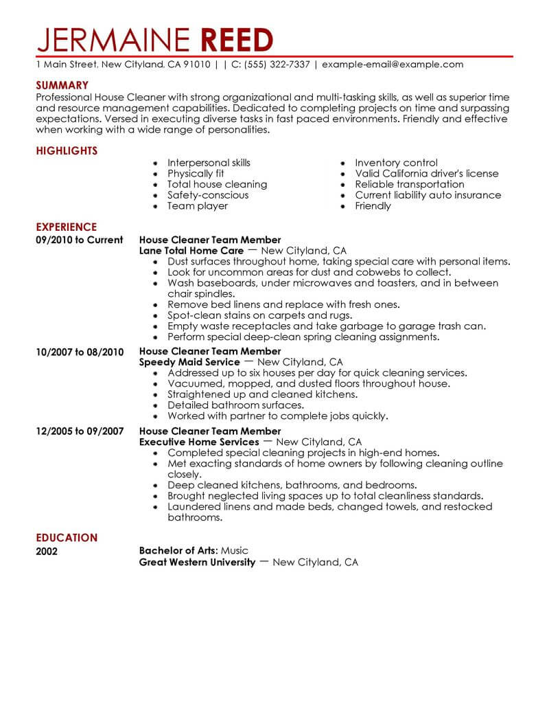 70 Amazing Maintenance & Janitorial Resume Examples & Templates from Trust Writing Service