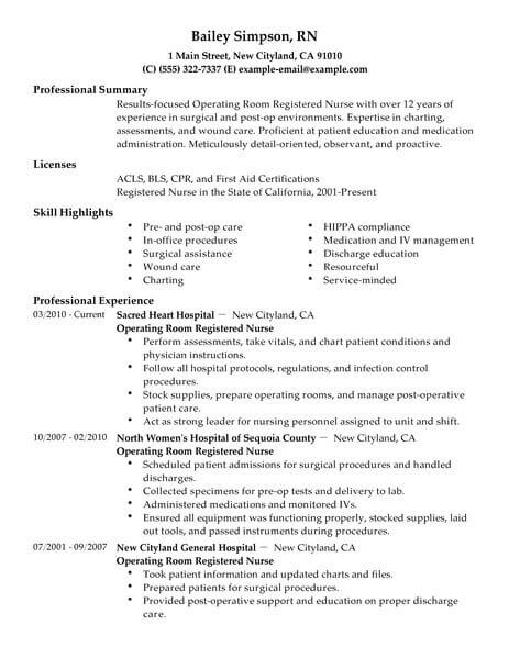 Professional resume writing service for nurses